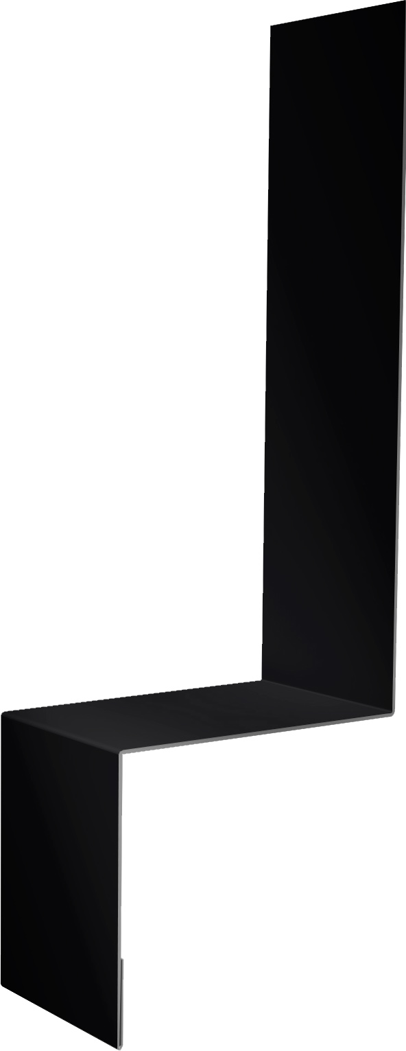 Планка примыкание боковое фальц Grand Line 0,45 Drap ТХ RAL 9005 черный (3м)
