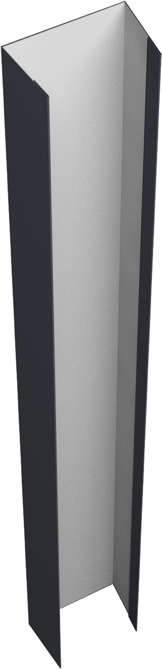 Крепежная планка верхняя для забора жалюзи Техас Grand Line 0,5 PurPro RAL 7024 мокрый асфальт (1,8м)
