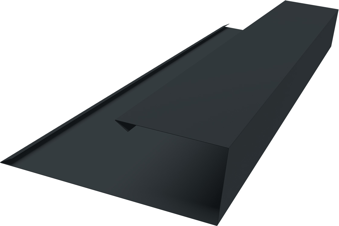 Планка торцевая страховочная Grand Line 0,45 ПЭ двухсторонний с пленкой RAL 7016 антрацитово-серый (3м)