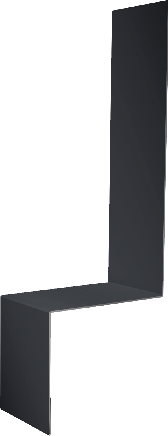 Планка примыкание боковое фальц Grand Line 0,5 Drap ТХ RAL 7024 мокрый асфальт (2м)