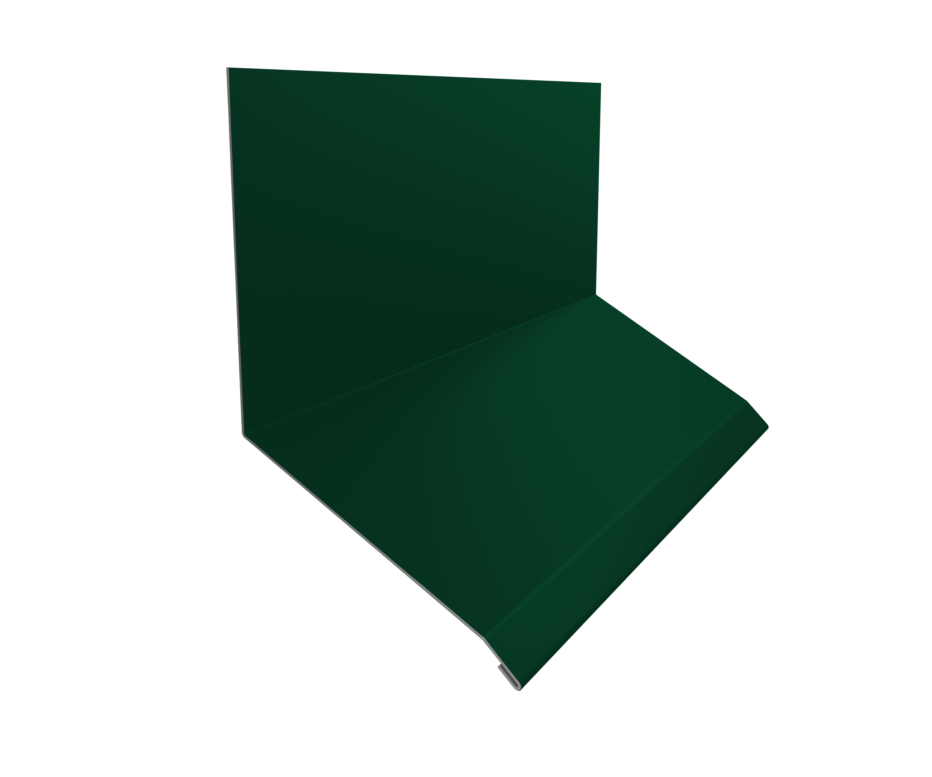 Планка примыкание верхнее к стене фальц 150х130х20 Grand Line 0,7 ПЭ с пленкой RAL 6005 зеленый мох (3м)